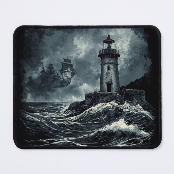 Item preview, Haunted Lighthouse Vintage T-Shirt | Dark Ocean Storm Graphic | Gothic Nautical Horror Art designed and sold by Vvmd.