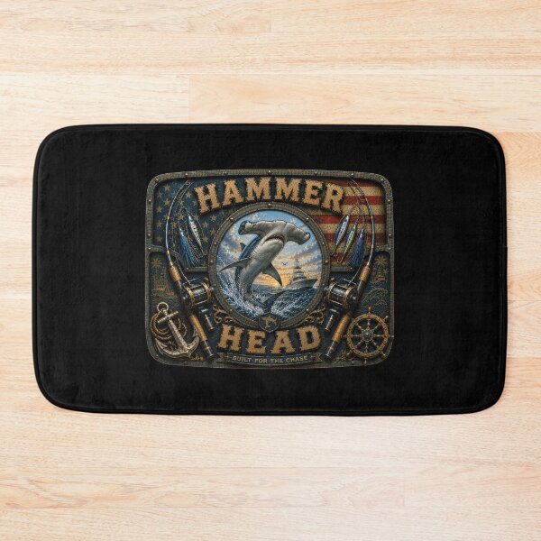 Item preview, Hammer Head Built for the Chase Deep Sea Fishing American Flag Sport Fishing Wall Art designed and sold by artistwill.