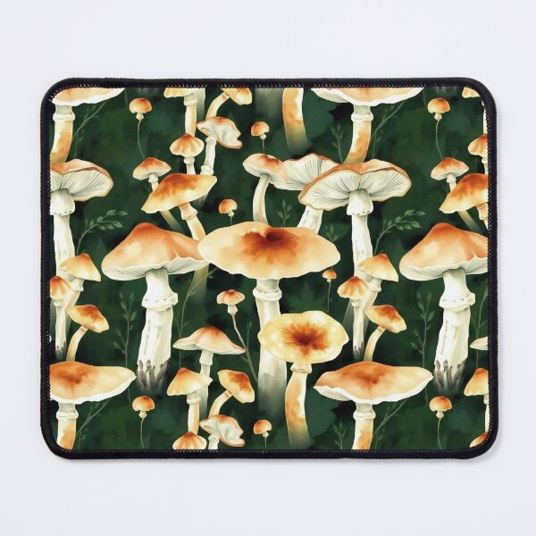 Item preview, Forest Mushroom Pattern on a Green Background | Mushroom Art | Nature-Inspired Pattern designed and sold by UnhingedBird.
