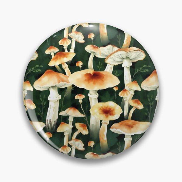 Item preview, Forest Mushroom Pattern on a Green Background | Mushroom Art | Nature-Inspired Pattern designed and sold by UnhingedBird.