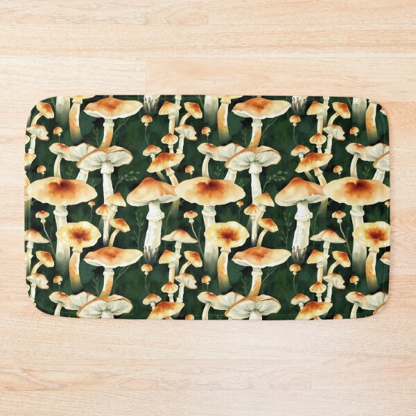 Item preview, Forest Mushroom Pattern on a Green Background | Mushroom Art | Nature-Inspired Pattern designed and sold by UnhingedBird.