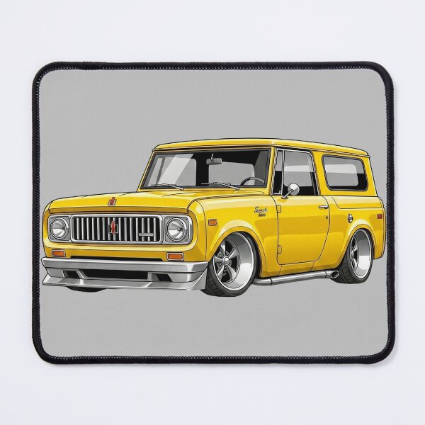 Item preview, Custom 1967 International Harvester Scout 800 Lowered Yellow Vintage Illustration designed and sold by Motorline44.