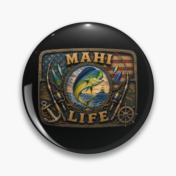 Item preview, Mahi Life Built for the Chase Deep Sea Fishing American Flag Dolphin Fish Wall Art designed and sold by artistwill.
