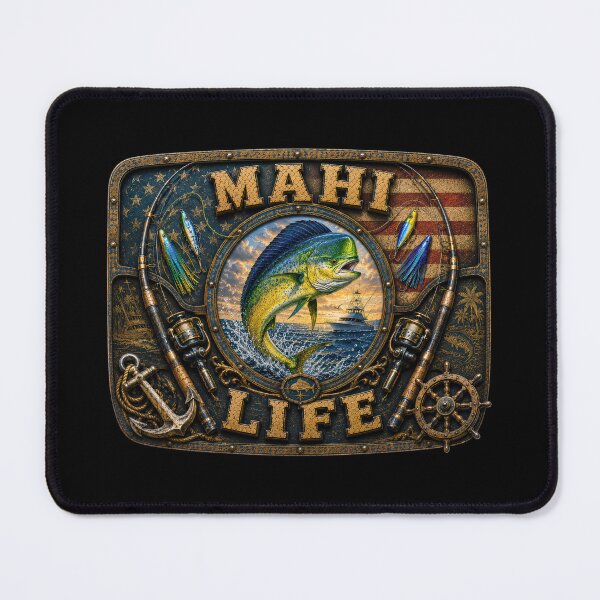 Item preview, Mahi Life Built for the Chase Deep Sea Fishing American Flag Dolphin Fish Wall Art designed and sold by artistwill.