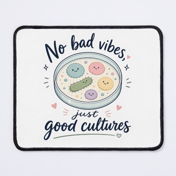 Item preview, No Bad Vibes Just Good Cultures Cute Microbiology Sticker designed and sold by Sophie Cotton.