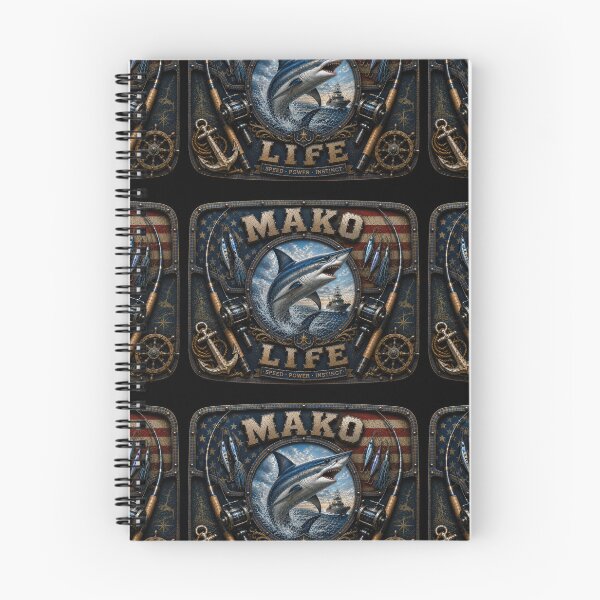 Item preview, Mako Life Speed Power Instinct Deep Sea Shark Fishing American Flag Wall Art designed and sold by artistwill.