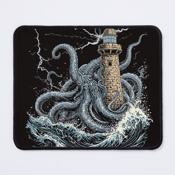 Item preview, Kraken vs Lighthouse T-Shirt | Giant Sea Monster Vintage Graphic | Dark Nautical Horror Art designed and sold by Vvmd.