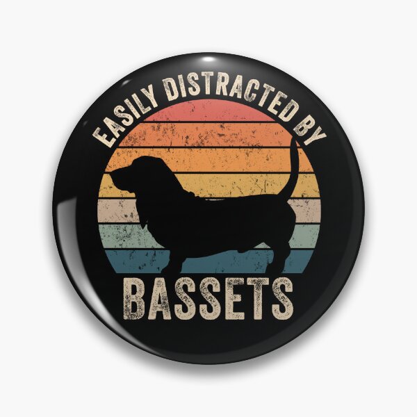 Item preview, Easily Distracted by Basset Hounds | Funny Vintage Dog Shirt designed and sold by CrimsonLizard.