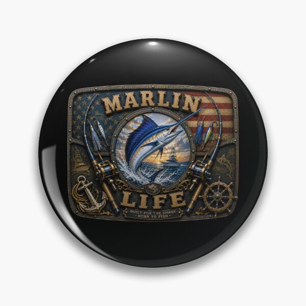 Item preview, Marlin Life Built for the Chase Deep Sea Fishing American Flag Sport Fishing Wall Art designed and sold by artistwill.