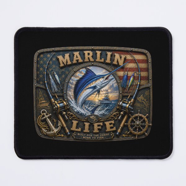 Item preview, Marlin Life Built for the Chase Deep Sea Fishing American Flag Sport Fishing Wall Art designed and sold by artistwill.