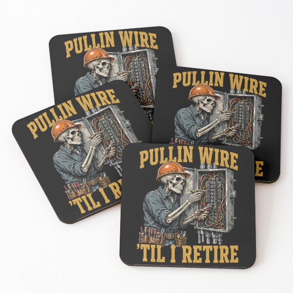 Item preview, Pullin Wire Til I Retire Funny Electrician Skeleton  designed and sold by BornBorn.