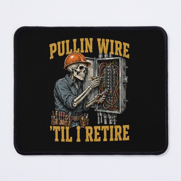 Item preview, Pullin Wire Til I Retire Funny Electrician Skeleton  designed and sold by BornBorn.