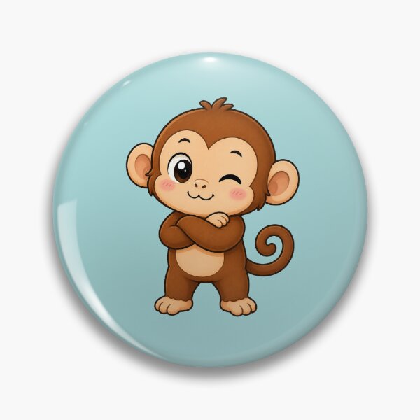 Item preview, Cute Winking Monkey Cartoon Standing Crossed Arms designed and sold by Seculinator.
