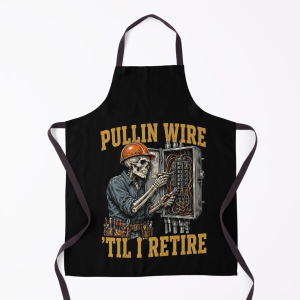 Item preview, Pullin Wire Til I Retire Funny Electrician Skeleton  designed and sold by BornBorn.