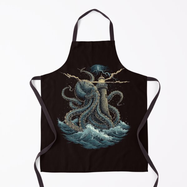 Item preview, Kraken Attacks Lighthouse T-Shirt | Vintage Sea Monster Illustration | Dark Nautical Horror Graphic designed and sold by Vvmd.