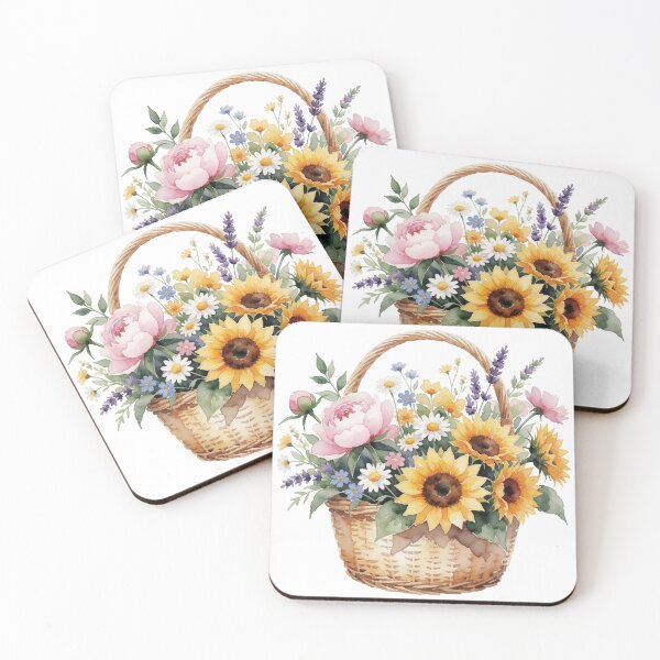 Item preview, Sunflower Basket Sticker | Cottage Garden Flowers designed and sold by AillustriaAK.
