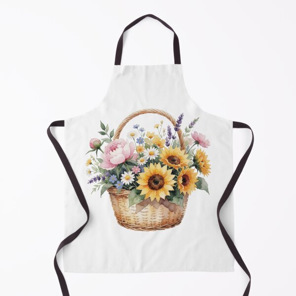 Aperçu de l'œuvre Sunflower Basket Sticker | Cottage Garden Flowers créée et vendue par AillustriaAK.