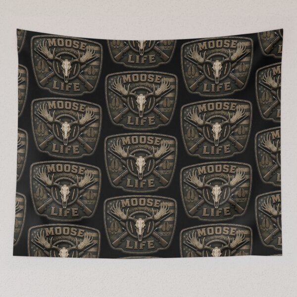 Item preview, Moose Life American Flag Hunting Trophy Moose Skull Rustic Hunting Wall Art designed and sold by artistwill.