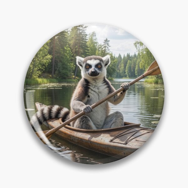 Item preview, Ring-Tailed Lemur Kayaks a North Woods Lake designed and sold by Tridentulus.