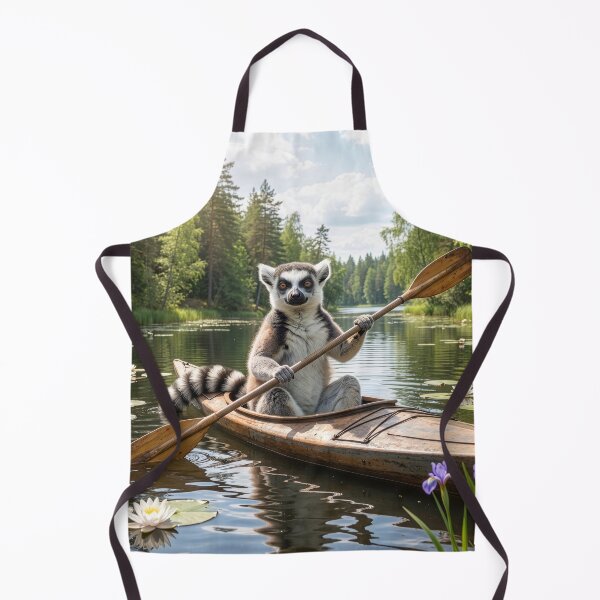 Item preview, Ring-Tailed Lemur Kayaks a North Woods Lake designed and sold by Tridentulus.