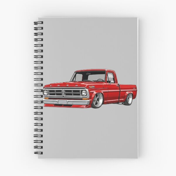 Item preview, Custom 1970 Ford F-250 Lowered Red Vintage Pickup Truck Illustration designed and sold by Motorline44.