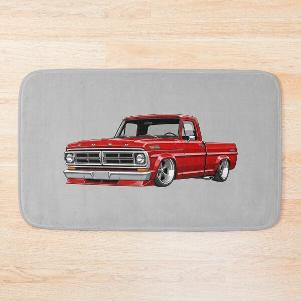 Item preview, Custom 1970 Ford F-250 Lowered Red Vintage Pickup Truck Illustration designed and sold by Motorline44.