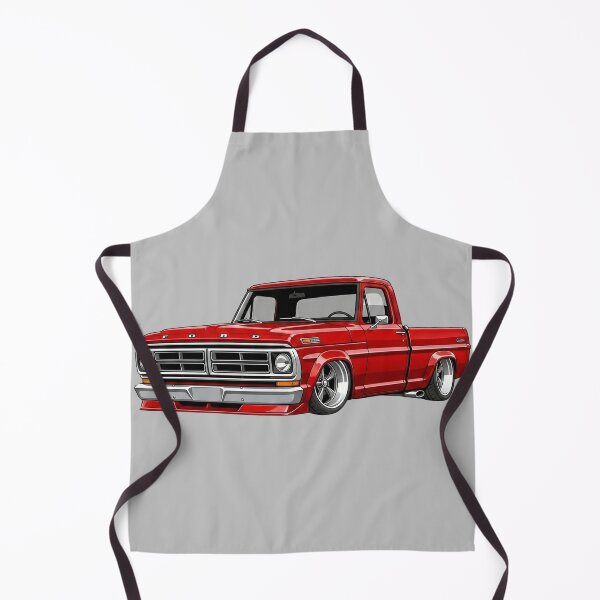Item preview, Custom 1970 Ford F-250 Lowered Red Vintage Pickup Truck Illustration designed and sold by Motorline44.