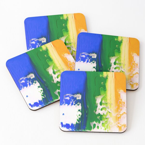 Item preview, Rainbow Drip Paint – Vibrant Purple, Blue, Green & Orange Abstract Art designed and sold by BuckaBaby.