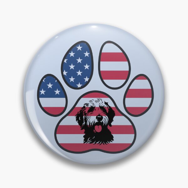 Item preview, Patriotic paw print & artistic dog illustration designed and sold by Doodles Down South.
