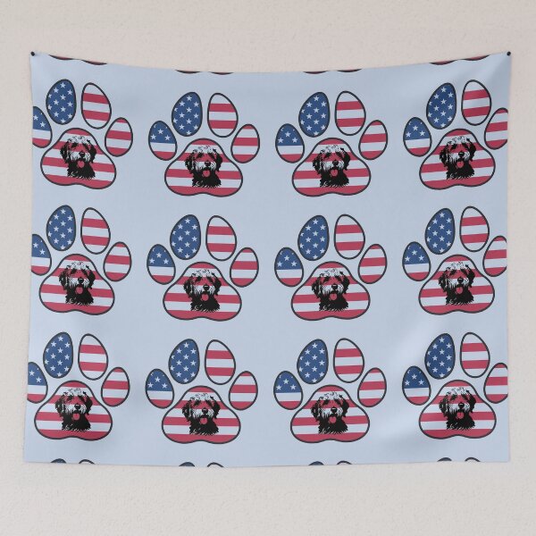 Item preview, Patriotic paw print & artistic dog illustration designed and sold by Doodles Down South.