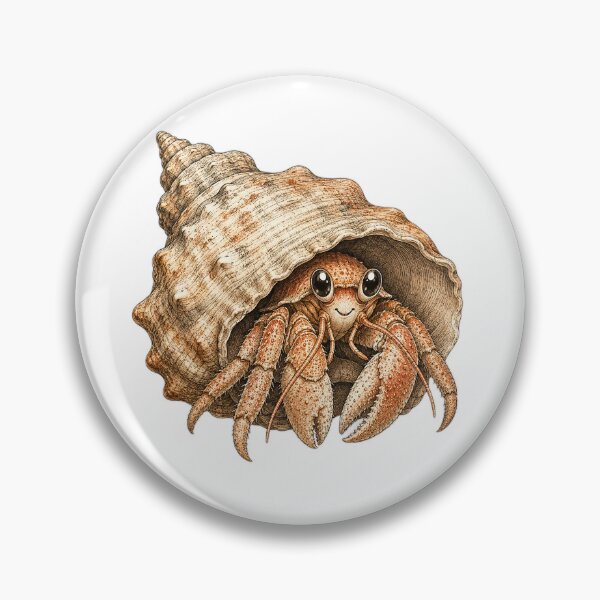 Item preview, Vintage Hermit Crab Sticker - Scientific Illustration of Seashell Dweller designed and sold by PND7777.
