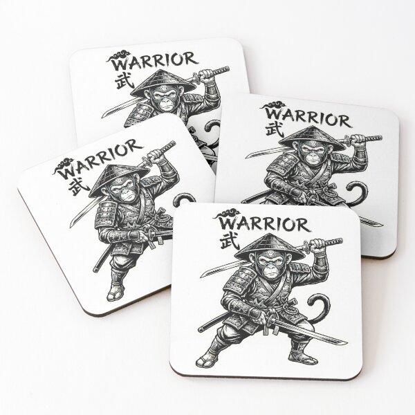 Item preview, Warrior Monkey Samurai Sticker - Fierce Motivational Warrior Design designed and sold by venus-st.