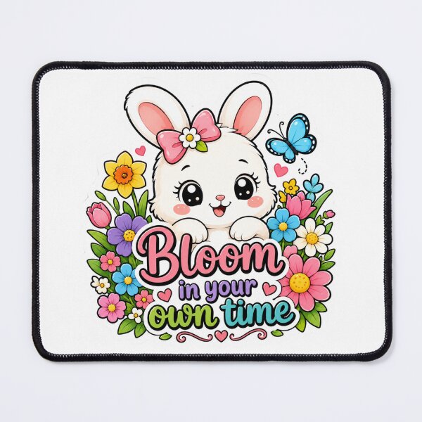 Item preview, Cute Kawaii Bunny - Bloom In Your Own Time Floral Sticker designed and sold by mimiartes.