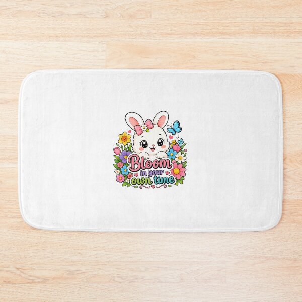 Item preview, Cute Kawaii Bunny - Bloom In Your Own Time Floral Sticker designed and sold by mimiartes.