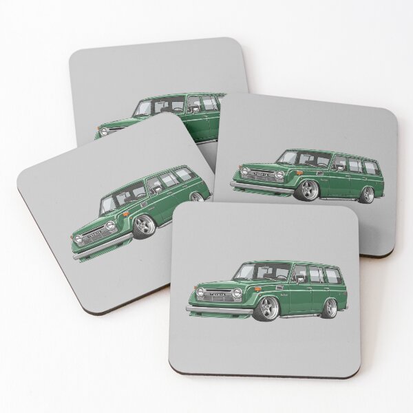 Item preview, Custom 1971 Toyota Land Cruiser FJ55 Lowered Green Vintage Illustration designed and sold by Motorline44.