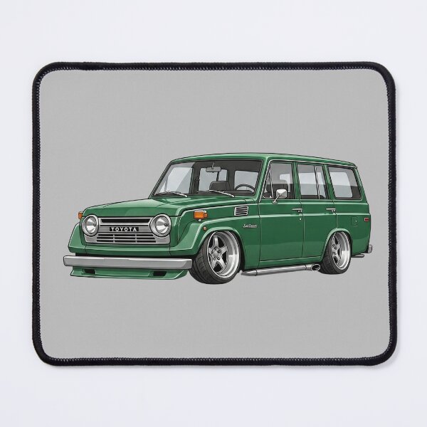 Item preview, Custom 1971 Toyota Land Cruiser FJ55 Lowered Green Vintage Illustration designed and sold by Motorline44.