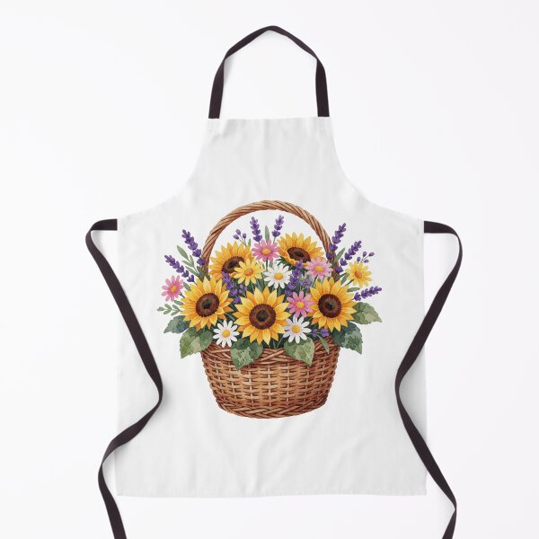 Aperçu de l'œuvre Sunflower Basket Sticker | Cottage Garden Flowers créée et vendue par AillustriaAK.