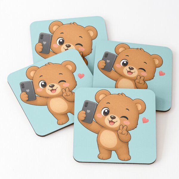 Item preview, Cute Winking Teddy Bear Taking Selfie Cartoon designed and sold by Seculinator.