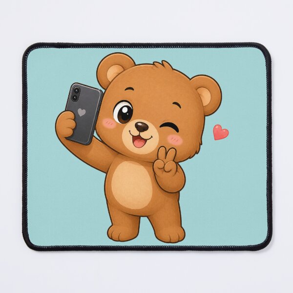 Item preview, Cute Winking Teddy Bear Taking Selfie Cartoon designed and sold by Seculinator.