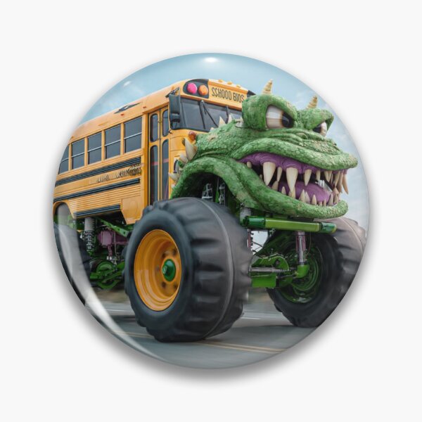 Item preview, TOCOCLAWS School Bus Beast: Monster Truck Dinosaur Throw Pillow designed and sold by TOCOCLAWS.
