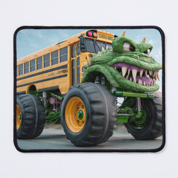 Item preview, TOCOCLAWS School Bus Beast: Monster Truck Dinosaur Throw Pillow designed and sold by TOCOCLAWS.