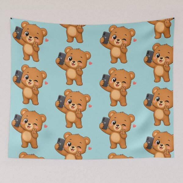 Item preview, Cute Winking Teddy Bear Taking Selfie Cartoon designed and sold by Seculinator.