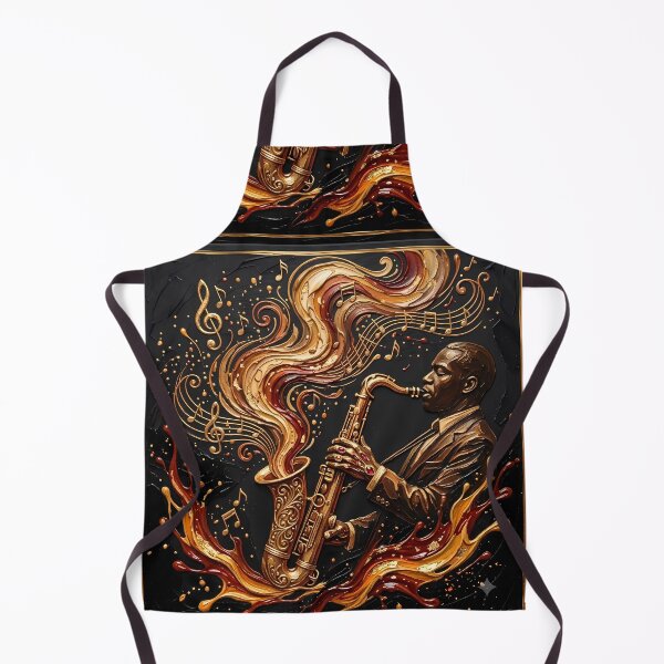 Item preview, Golden Jazz Saxophone - Soulful Musician & Luxury Palette Knife Oil Painting designed and sold by SupernovaNote.