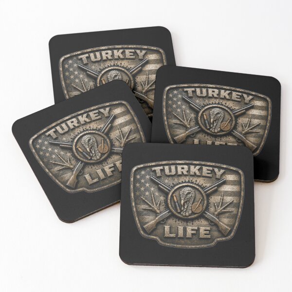 Item preview, Turkey Life American Flag Wild Turkey Hunting Shotgun Badge Wall Art for Turkey Hunters designed and sold by artistwill.