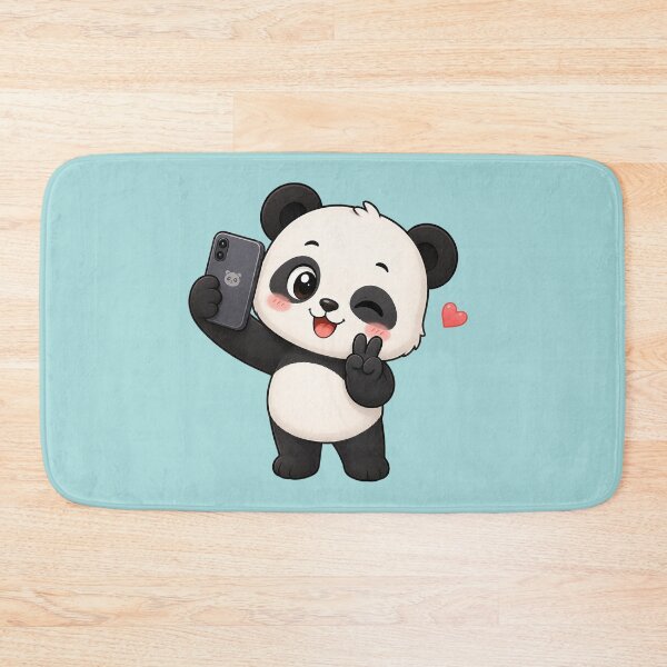 Item preview, Cute Winking Panda Bear Taking Selfie Cartoon designed and sold by Seculinator.