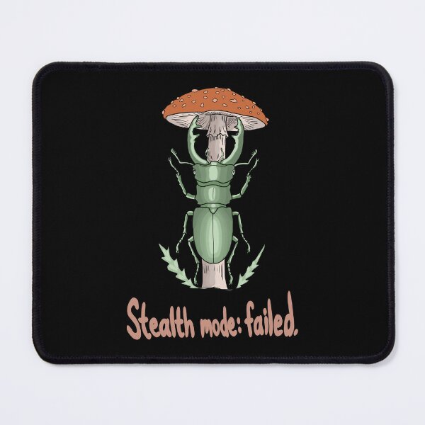 Item preview, Stag Beetle and Mushroom Botanical Art - Funny Nature Stealth Mode Failed designed and sold by LeshanArt.