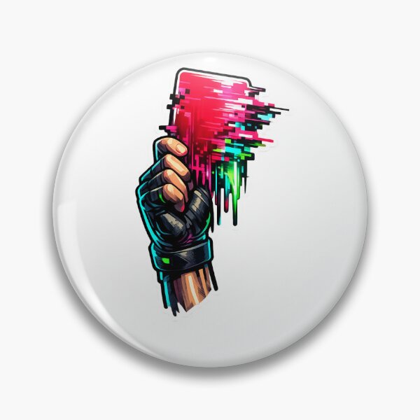 Item preview, Glitch Red Card Football Sticker | Cyberpunk Soccer Referee Card | Digital Glitch Sports Art designed and sold by naruto4925.