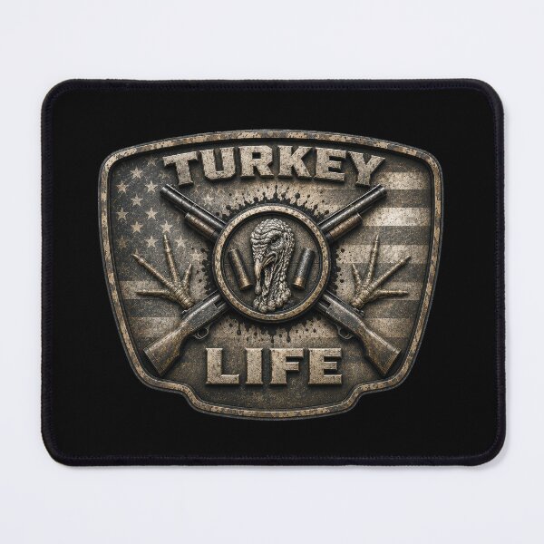 Item preview, Turkey Life American Flag Wild Turkey Hunting Shotgun Logo Wall Art for Turkey Hunters designed and sold by artistwill.