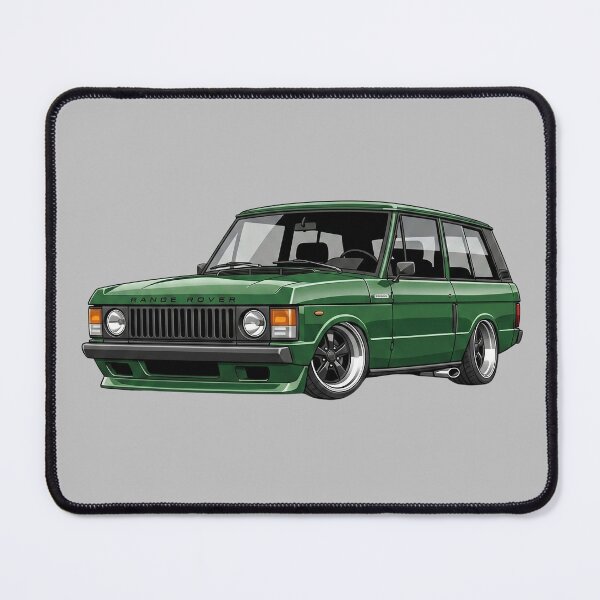 Item preview, Custom 1973 Range Rover Classic Lowered Green Vintage SUV Illustration designed and sold by Motorline44.