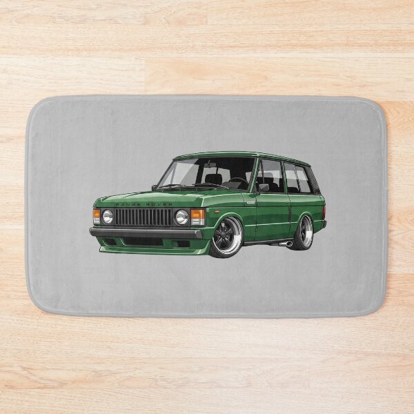 Item preview, Custom 1973 Range Rover Classic Lowered Green Vintage SUV Illustration designed and sold by Motorline44.